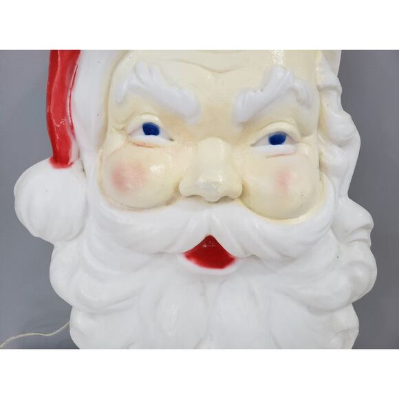 Vintage‎ Christmas Light Blow Mold Santa Face Head 21.5” Union Products Hanging - Picture 4 of 9